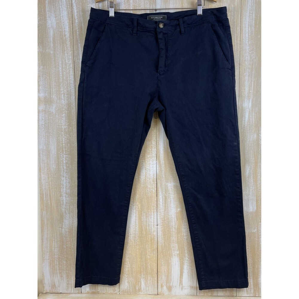 Liverpool Los Angeles Mens Pants Navy Blue 38x30 (actual 29) Straight Leg